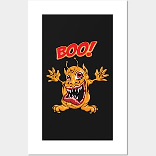 Cartoon Monster with Wording Boo Posters and Art